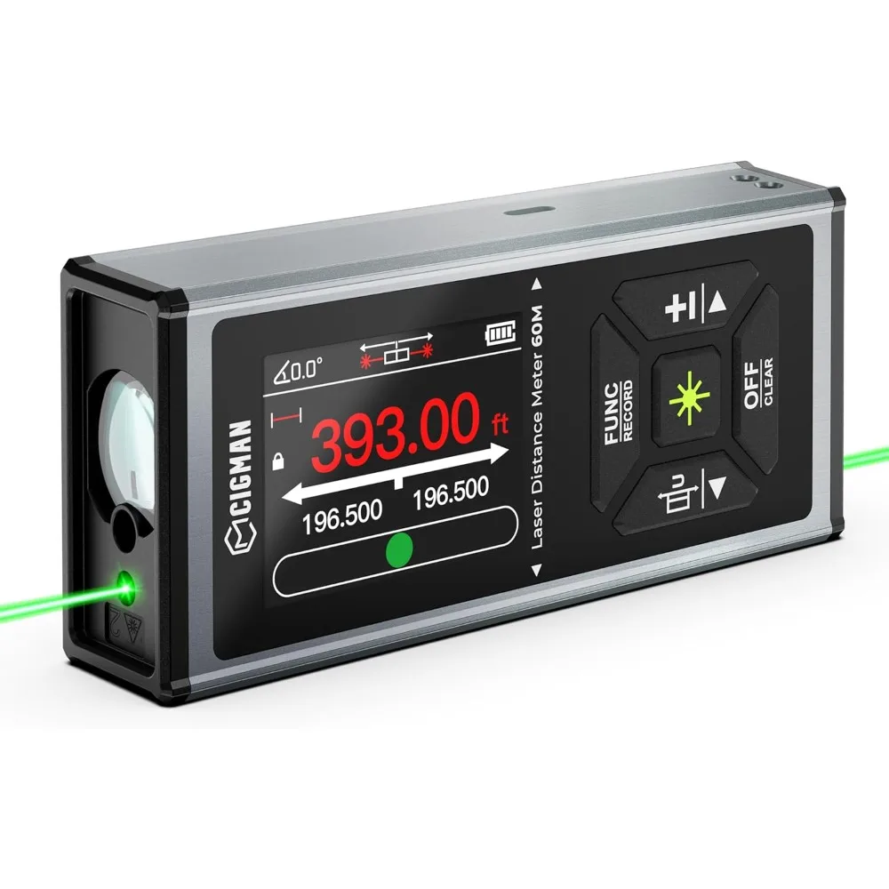 Инструмент для измерения, двусторонний зеленый лазерный инструмент для измерения расстояния 393 футов/120 м, перезаряжаемый с пузырьковым уровнем, IPS с подсветкой
Инструмент для измерения, двусторонний зеленый лазерный инструмент для измерения расстояния 393 футов/120 м, перезаряжаемый с пузырьковым уровнем, IPS с подсветкой