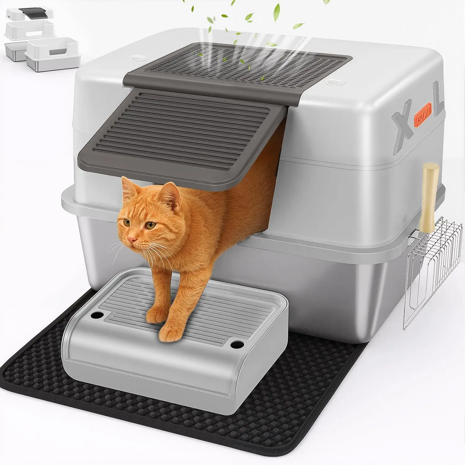 XL Premium StainlSteel Enclosed Cat Litter Box with Lid, Extra Large Heavy-Duty Metal Litter Box for Big Cats & Multi-Cat
XL Premium StainlSteel Enclosed Cat Litter Box with Lid, Extra Large Heavy-Duty Metal Litter Box for Big Cats & Multi-Cat