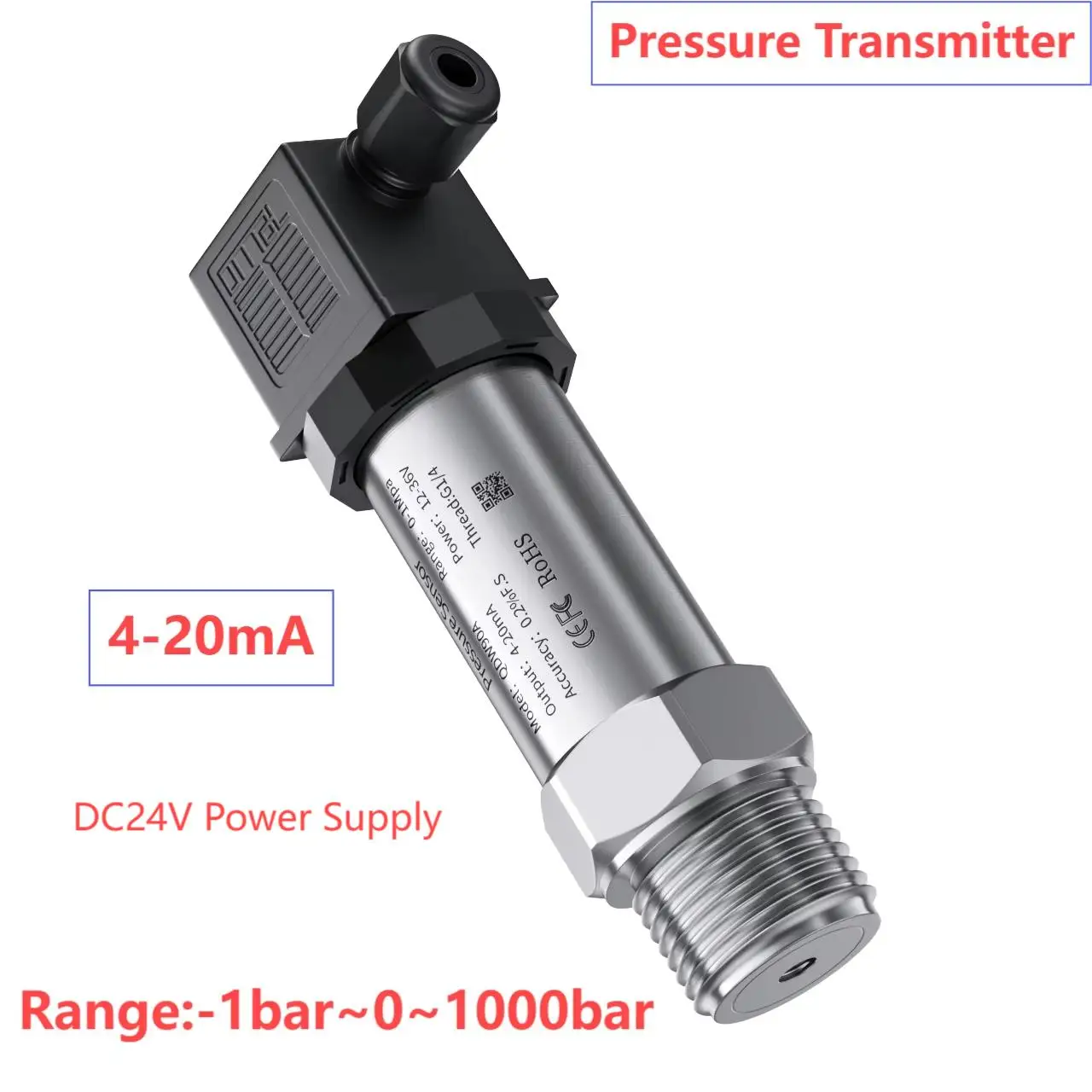4-20mA -1bar-0 Pressure Transmitter Sensor 0.1bar 10bar Pressure Gauge NPT1/4 Pressure 100bar 16 bar 20 bar 50 bar 300bar 250bar
4-20mA -1bar-0 Pressure Transmitter Sensor 0.1bar 10bar Pressure Gauge NPT1/4 Pressure 100bar 16 bar 20 bar 50 bar 300bar 250bar