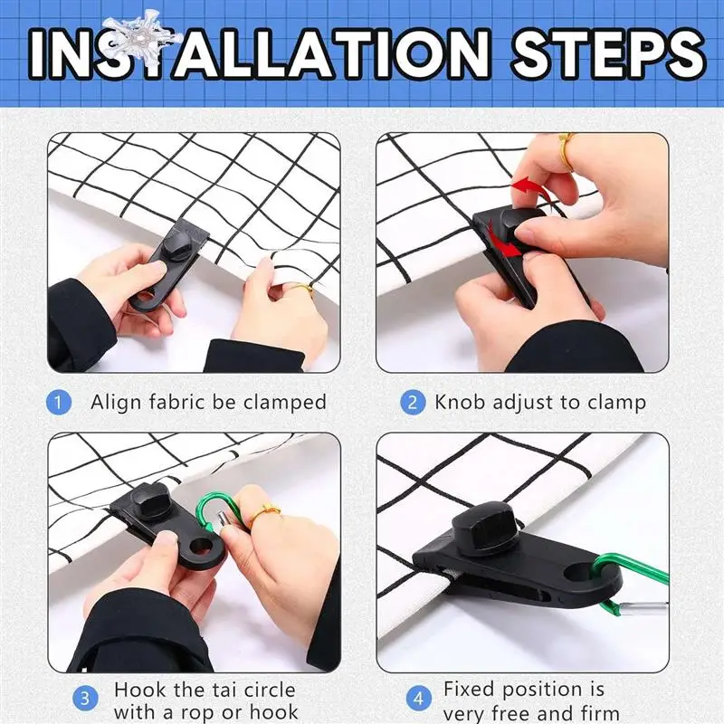 30 Pcs Tarp Clips And 30Pcs Ball Bungee Cords Heavy Duty Lock Grip Tent Fasteners Clips Pool Awning Cover
30 Pcs Tarp Clips And 30Pcs Ball Bungee Cords Heavy Duty Lock Grip Tent Fasteners Clips Pool Awning Cover