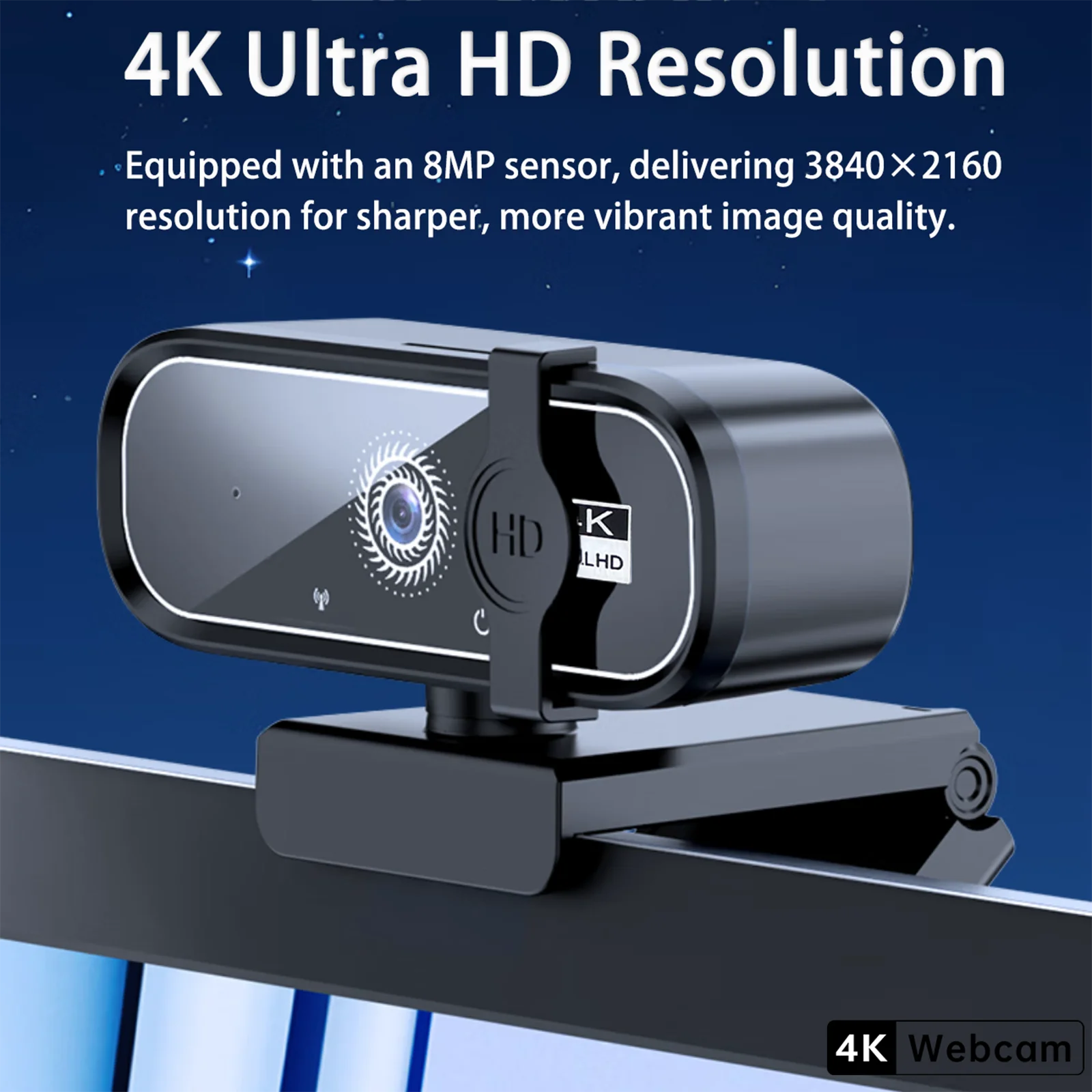 Веб-камера USB 4K Ultra HD с автофокусом и конфиденциальной крышкой | Настольная подставка и адаптер Type-C | Для видеоконференций, потоковой передачи и звонков
Веб-камера USB 4K Ultra HD с автофокусом и конфиденциальной крышкой | Настольная подставка и адаптер Type-C | Для видеоконференций, потоковой передачи и звонков
