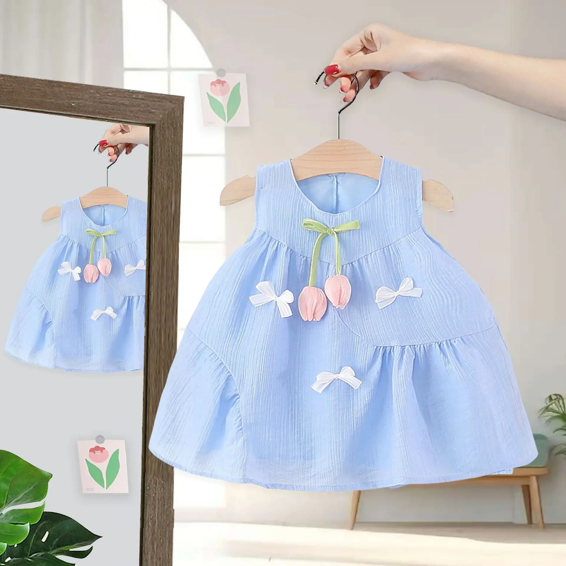 New Children's Clothing for Girls, Sleeveless Dress, Baby Summer Cool Vest, Princess Dress, Solid Color Flower Dress
New Children's Clothing for Girls, Sleeveless Dress, Baby Summer Cool Vest, Princess Dress, Solid Color Flower Dress