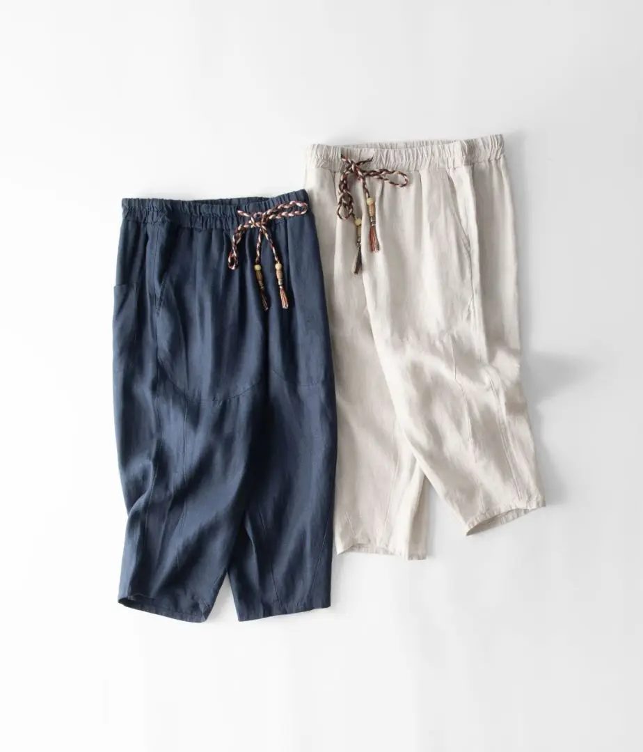 Summer Casual Loose Men's Cotton Linen Shorts Elastic Waist Drawstring Loose Fit Comfortable Seven-Quarter Length Pants
Summer Casual Loose Men's Cotton Linen Shorts Elastic Waist Drawstring Loose Fit Comfortable Seven-Quarter Length Pants