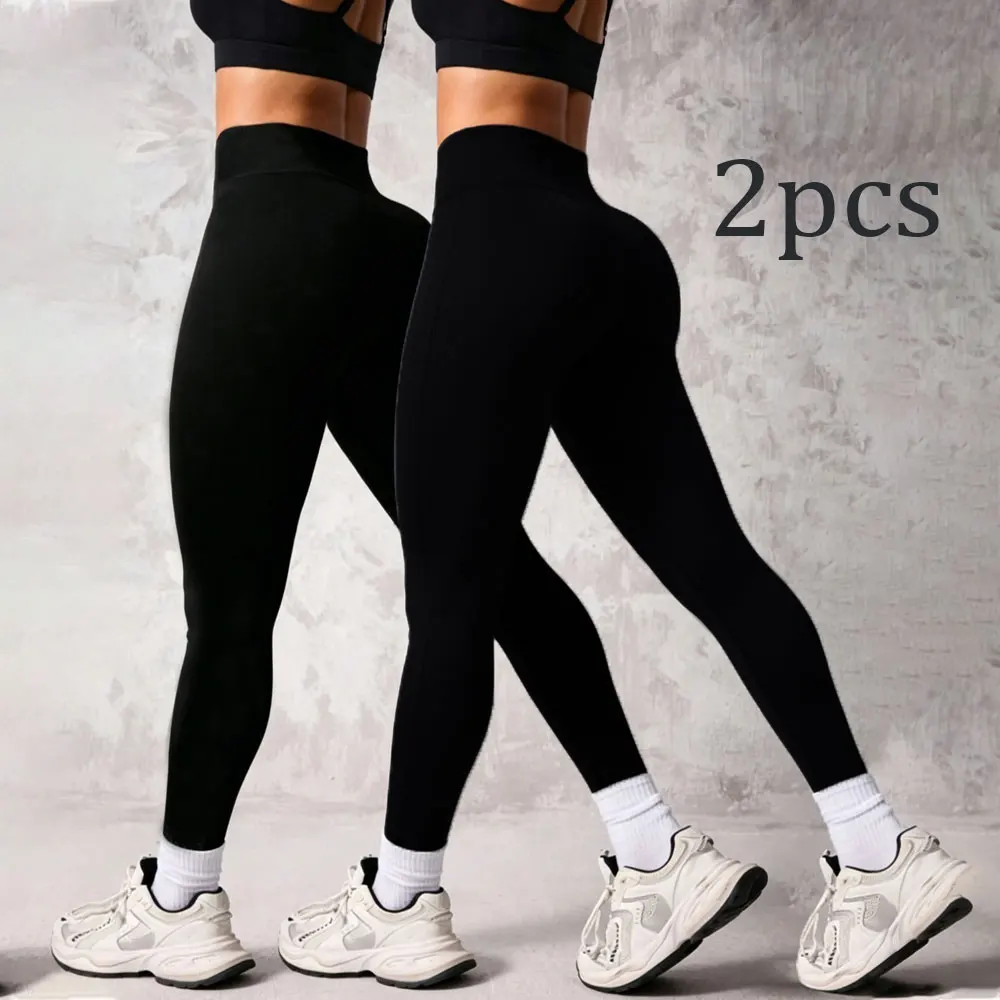 2 Pack Basic Yoga Leggings For Women Wide Waistband Tummy Control Breathable Stretch Workout Pants Comfortable Fitness Clothes
2 Pack Basic Yoga Leggings For Women Wide Waistband Tummy Control Breathable Stretch Workout Pants Comfortable Fitness Clothes