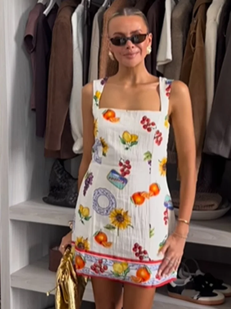 Fashion Printed Women's Holiday Short Robe Elegant Square Neck Sleeveless Backless Bow Vestidos Summer Lady Strap Beach Dresses
Fashion Printed Women's Holiday Short Robe Elegant Square Neck Sleeveless Backless Bow Vestidos Summer Lady Strap Beach Dresses