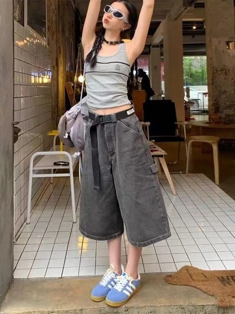 Большие размеры, свободные широкие джинсы в американском стиле ретро, женские летние универсальные прямые утягивающие брюки на семи футов
Большие размеры, свободные широкие джинсы в американском стиле ретро, женские летние универсальные прямые утягивающие брюки на семи футов