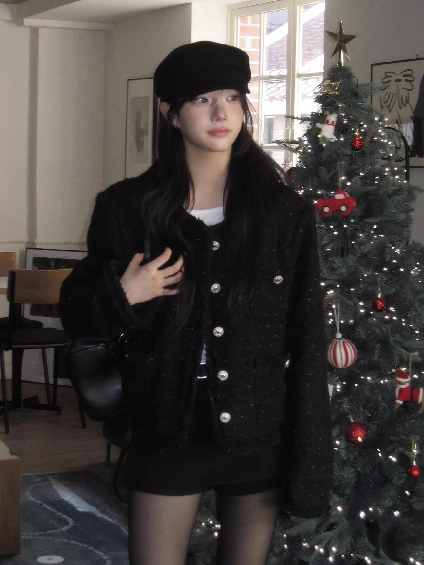 Thiened Warm ort Woolen Jaet Women's Autumn Winter Vintage Sle Slimming Versatile Polyester Fiber Long Sve Coat
Thiened Warm ort Woolen Jaet Women's Autumn Winter Vintage Sle Slimming Versatile Polyester Fiber Long Sve Coat