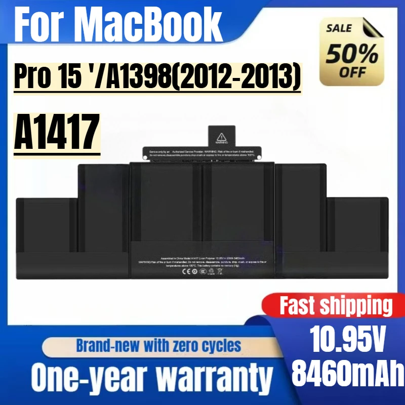 A1417 for MacBook Pro 15 '/A1398(2012-2013) Laptop Battery 0 Cycle High Quality High Capacity Replacement Bateria Grade A Cell
A1417 for MacBook Pro 15 '/A1398(2012-2013) Laptop Battery 0 Cycle High Quality High Capacity Replacement Bateria Grade A Cell