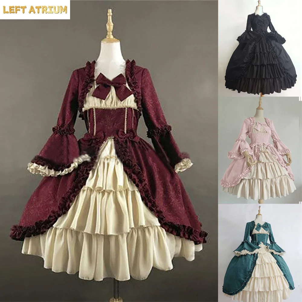 Women Vintage Palace Lolita Dress Sweet Princess Square Collar Lace Bowknot High Waist Long Victorian Gothic Dress Girl Black
Women Vintage Palace Lolita Dress Sweet Princess Square Collar Lace Bowknot High Waist Long Victorian Gothic Dress Girl Black