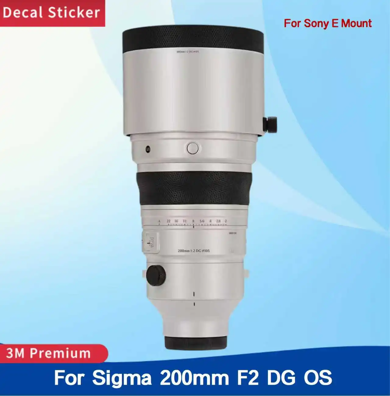 For Sigma 200mm F2 DG OS for Sony E mount Lens Sticker Protective Skin Decal Film Anti-Scratch Protector Coat
For Sigma 200mm F2 DG OS for Sony E mount Lens Sticker Protective Skin Decal Film Anti-Scratch Protector Coat