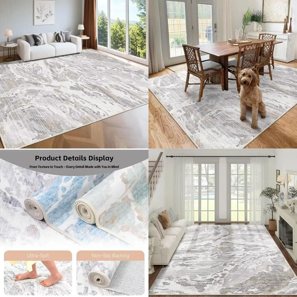 Modern 8x10 Area Rug, Washable and Soft for Living Room and Bedroom, Low Pile Machine-Made Carpet with Non-Slip Feature
Modern 8x10 Area Rug, Washable and Soft for Living Room and Bedroom, Low Pile Machine-Made Carpet with Non-Slip Feature