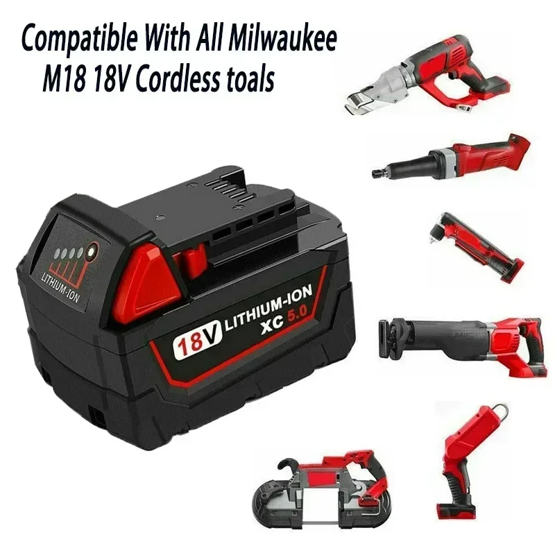 18V Original suitable for Milwaukee M18 electric tools 48-11-1815 48-11850 48-11860 Z50 18V 18650 lithium-ion battery
18V Original suitable for Milwaukee M18 electric tools 48-11-1815 48-11850 48-11860 Z50 18V 18650 lithium-ion battery