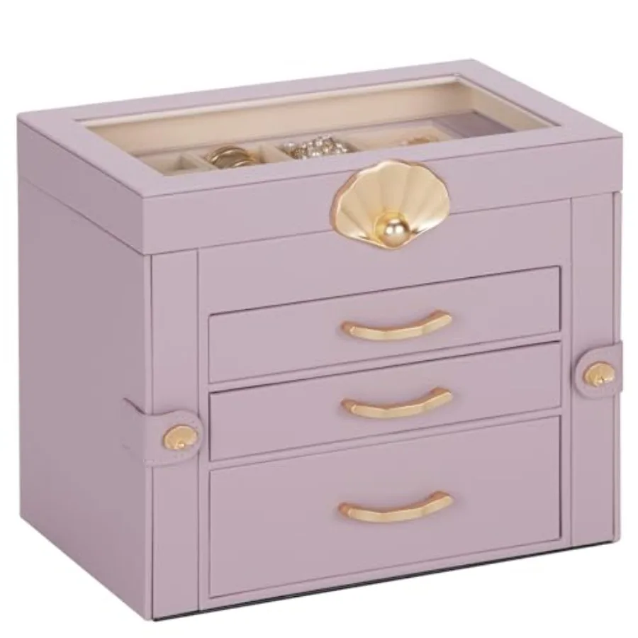 Jewelry Box with 3 Drawers: Display Organizer for Earrings Necklaces - Christmas Gifts for Girls Women Grey Purple
Jewelry Box with 3 Drawers: Display Organizer for Earrings Necklaces - Christmas Gifts for Girls Women Grey Purple