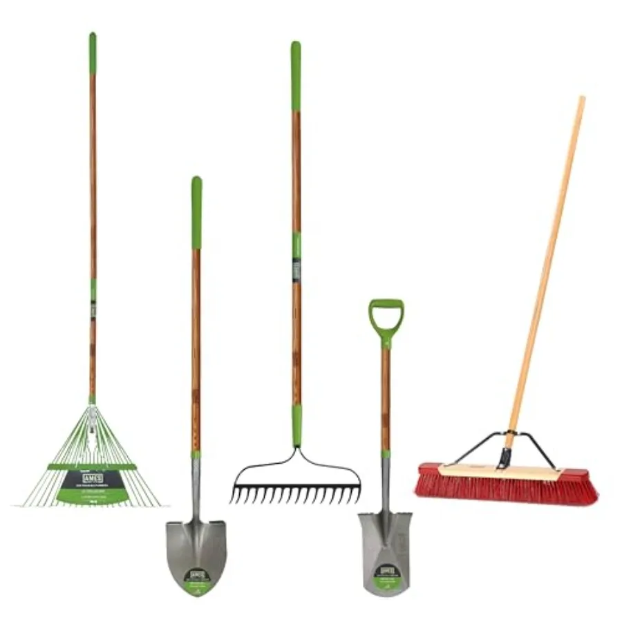 New Homeowner Long Handle Tool Kit for lawn and garden use: steel tools with wooden handles black and natural wood color durabl
New Homeowner Long Handle Tool Kit for lawn and garden use: steel tools with wooden handles black and natural wood color durabl