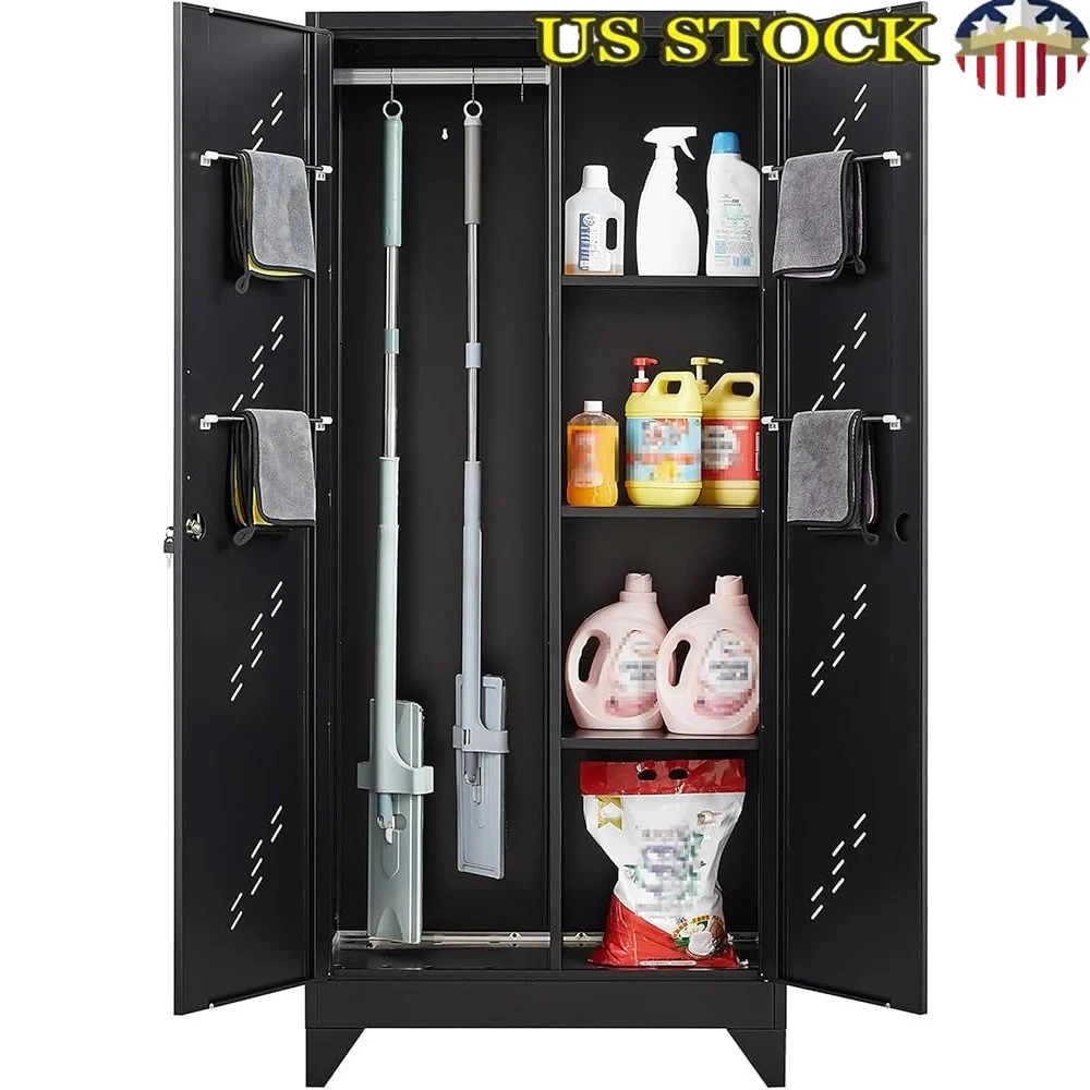 Metal Storage Cabinet with Lock Garage Storage Cabinets Tool Utility Lockable Steel Cabinet with Shelves Hanging Rod S-Hooks
Metal Storage Cabinet with Lock Garage Storage Cabinets Tool Utility Lockable Steel Cabinet with Shelves Hanging Rod S-Hooks