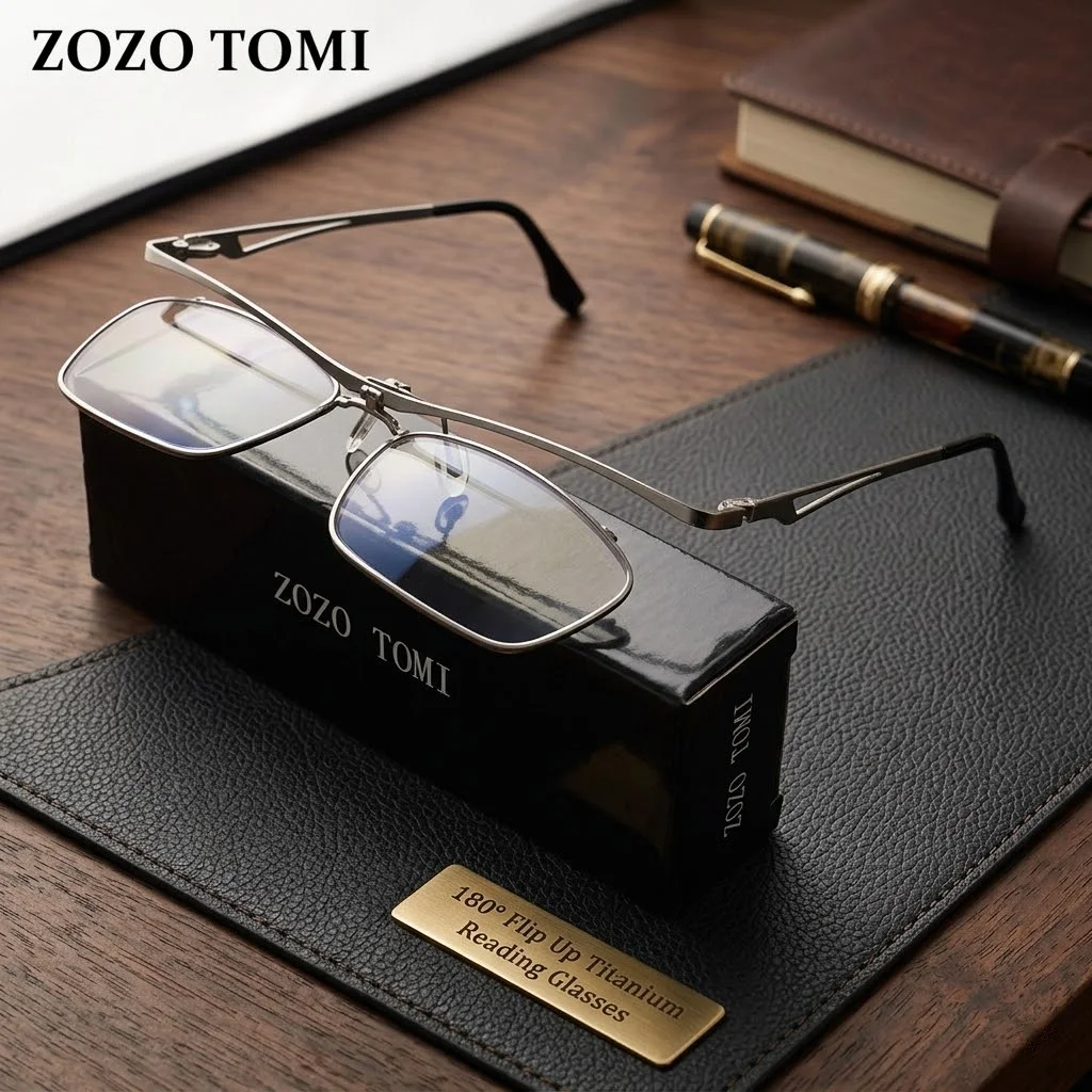 Men Premium Reading Glasses 180 ° Flip Design Innovative Brand Designer Ultra-Clear Lens Durable Titanium Alloy Frame Stylish 050
Men Premium Reading Glasses 180 ° Flip Design Innovative Brand Designer Ultra-Clear Lens Durable Titanium Alloy Frame Stylish 050