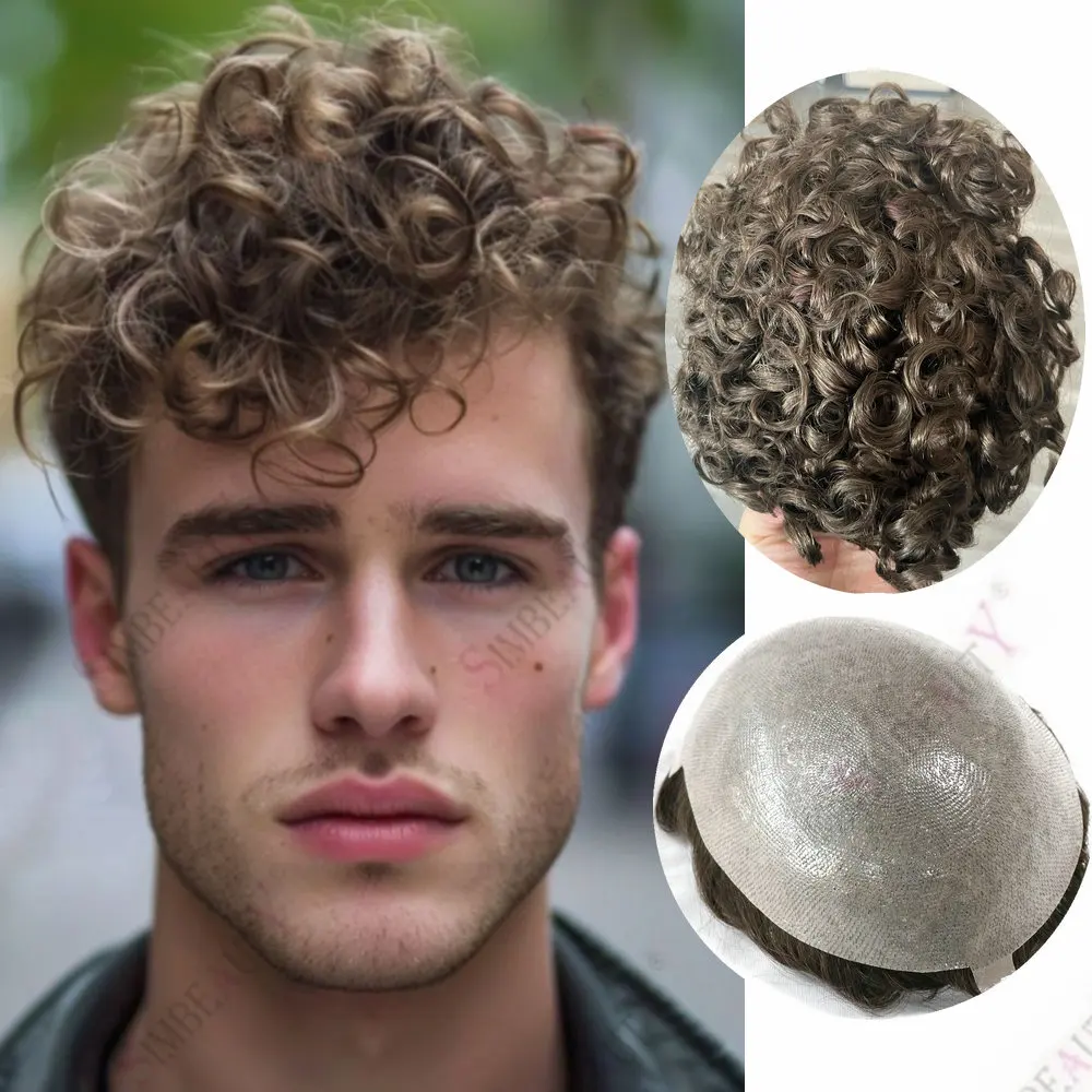 Natural Hairline20mm Curly Men's Toupee V-loop0.06mm Thin Skin PU Base Hair Replacement System Prosthesis Human Hair for Options
Natural Hairline20mm Curly Men's Toupee V-loop0.06mm Thin Skin PU Base Hair Replacement System Prosthesis Human Hair for Options