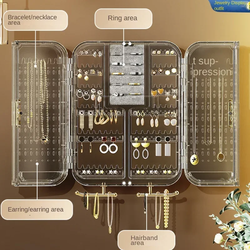 Hot Wall Mounted Earring Necklace Storage Rack Plastic Transparent Jewelry Display Rack High-end Household Jewelry Storage Box
Hot Wall Mounted Earring Necklace Storage Rack Plastic Transparent Jewelry Display Rack High-end Household Jewelry Storage Box
