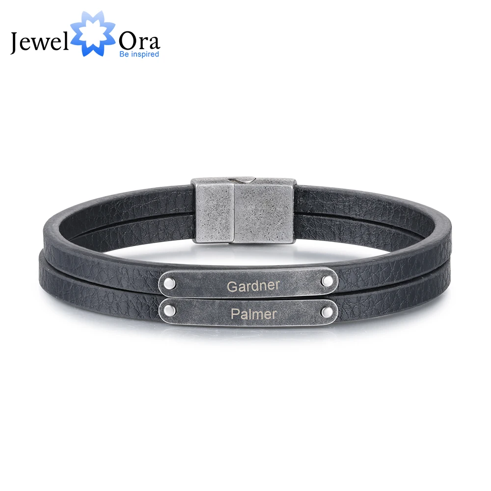 Vintage Custom Name Bar Bracelets for Men Stainless Steel Personalized Engraving Leather Id Bracelet Gift for Dad, Boyfriend
Vintage Custom Name Bar Bracelets for Men Stainless Steel Personalized Engraving Leather Id Bracelet Gift for Dad, Boyfriend