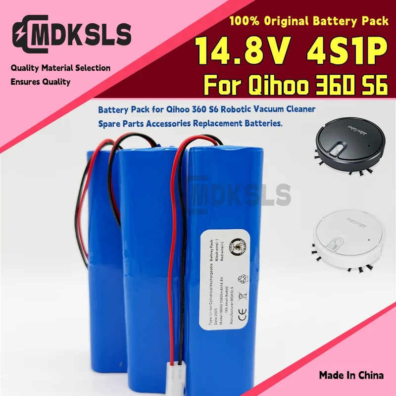 New 14.8V 12800mAh Battery Pack for Qihoo 360 S6 Robotic Vacuum Cleaner Spare Parts Accessories Replacement Batteries.MDKSLS
New 14.8V 12800mAh Battery Pack for Qihoo 360 S6 Robotic Vacuum Cleaner Spare Parts Accessories Replacement Batteries.MDKSLS
