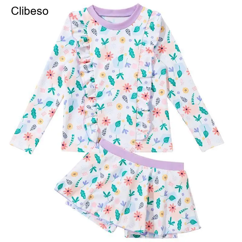 Clibeso 2 Piece Swimsuit For Girls Long Sleeve Print Top And Shorts Skirts Summer Beach Surf Swimming Bathing Suit Swimwear 2-8Y
Clibeso 2 Piece Swimsuit For Girls Long Sleeve Print Top And Shorts Skirts Summer Beach Surf Swimming Bathing Suit Swimwear 2-8Y