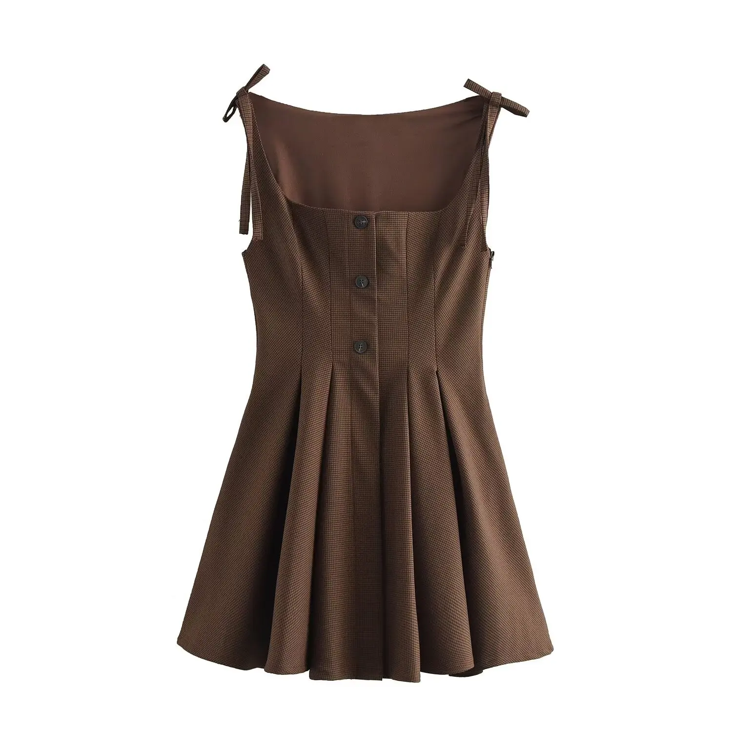 TRAFZA Woman Bow Single Breasted Zipper Decorate Pleated Dress Women Summer Fashion Sexy Sleeveless Gingham Party Mini Dress
TRAFZA Woman Bow Single Breasted Zipper Decorate Pleated Dress Women Summer Fashion Sexy Sleeveless Gingham Party Mini Dress