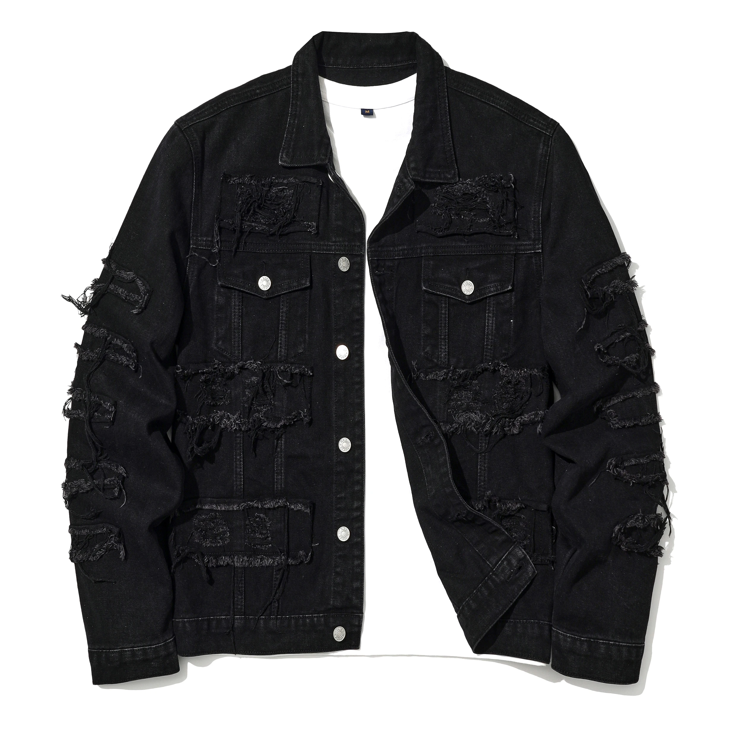 Men's Gothic punk Distressed Trucker Casual Denim Jacket Outerwear Loose Fit Stretch Cowboy Long sleeves Coat
Men's Gothic punk Distressed Trucker Casual Denim Jacket Outerwear Loose Fit Stretch Cowboy Long sleeves Coat