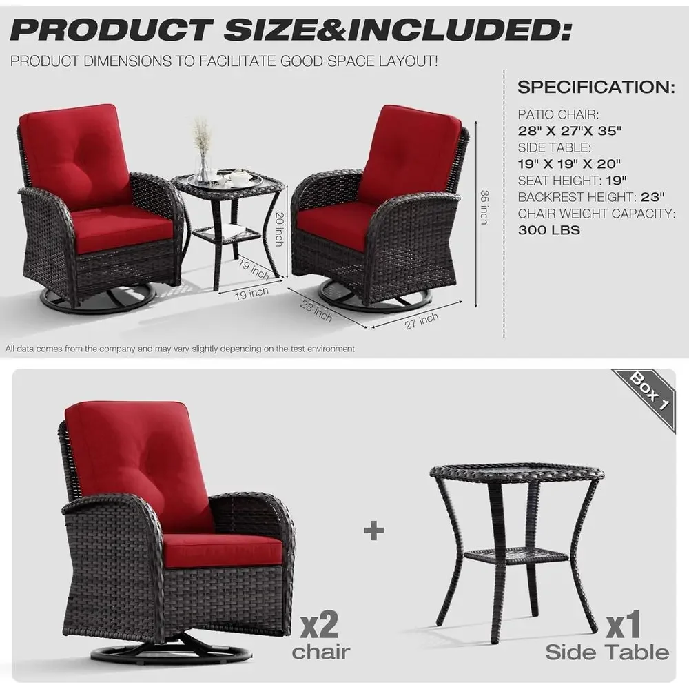 Activity ProductPatio Swivel Rocker Wicker Chairs - Outdoor Swivel Rocking Chairs Set O 2 With Wicker Side Table, Patio Swivel R
Activity ProductPatio Swivel Rocker Wicker Chairs - Outdoor Swivel Rocking Chairs Set O 2 With Wicker Side Table, Patio Swivel R
