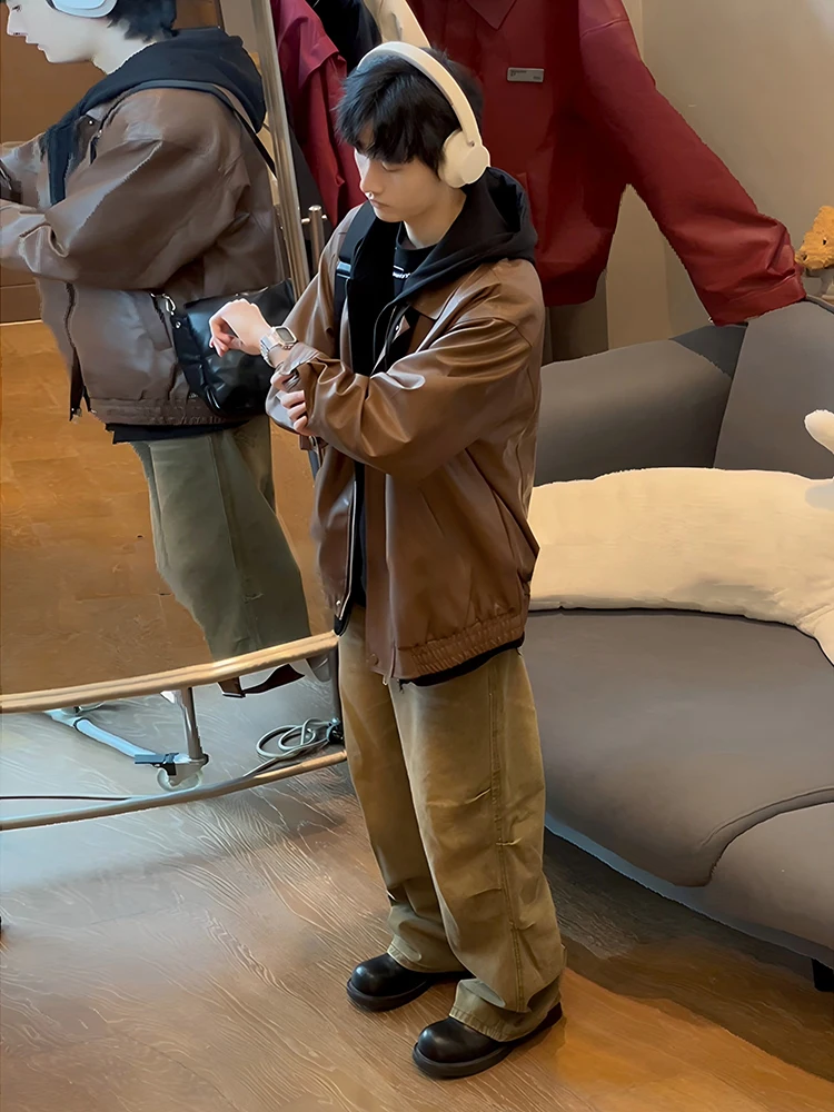 Мужская куртка Melli Ort из искусственной кожи, кофейного цвета, в стиле пилот, модная и стильная, байкерская куртка, молодежный тренд, осенняя одежда
Мужская куртка Melli Ort из искусственной кожи, кофейного цвета, в стиле пилот, модная и стильная, байкерская куртка, молодежный тренд, осенняя одежда