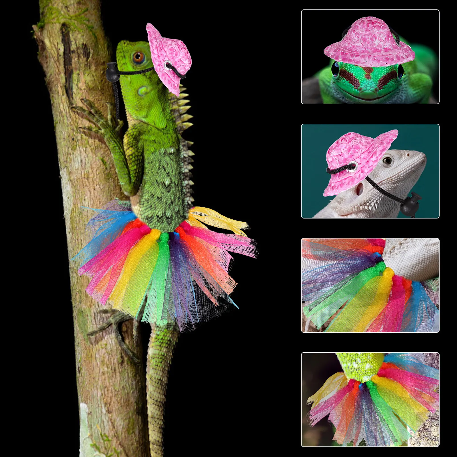 1Set Reptile Pet Costume Set Fun Halloween Dress Up for Bearded Dragon Lizard Gecko Chameleon with Comfortable Tutu Skirt and
1Set Reptile Pet Costume Set Fun Halloween Dress Up for Bearded Dragon Lizard Gecko Chameleon with Comfortable Tutu Skirt and