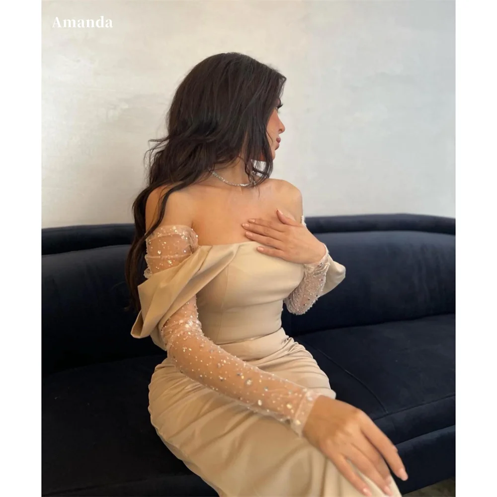 Amanda Customized Elegant Off Shoulder Mermaid Prom Dress Sequins Long Sleeve vestidos de noche Floor-Length Formal Evening 2025
Amanda Customized Elegant Off Shoulder Mermaid Prom Dress Sequins Long Sleeve vestidos de noche Floor-Length Formal Evening 2025