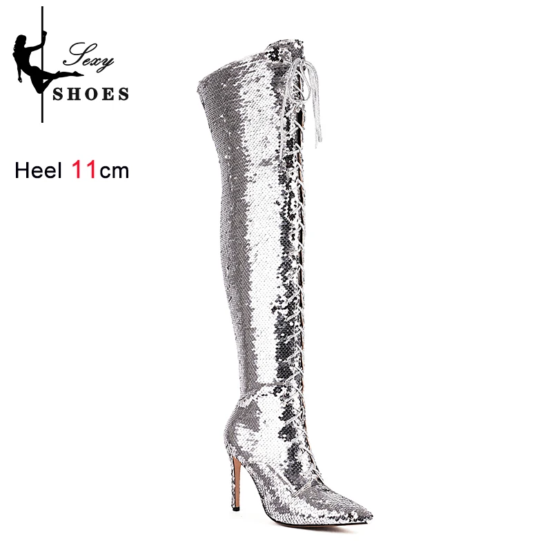Over The Knee Glitter Boots For Women Autumn Winter Warm Party Shoes Sequins Pointed Toe Stiletto Heels Night Club Female Boots
Over The Knee Glitter Boots For Women Autumn Winter Warm Party Shoes Sequins Pointed Toe Stiletto Heels Night Club Female Boots
