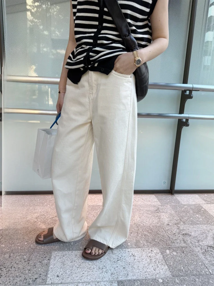 Elielim Soft Denim White Cool Silk Women's Jeans Casual Wide Leg Pants Loose Fit Summer Season Ladies Fashion Pure Color
Elielim Soft Denim White Cool Silk Women's Jeans Casual Wide Leg Pants Loose Fit Summer Season Ladies Fashion Pure Color