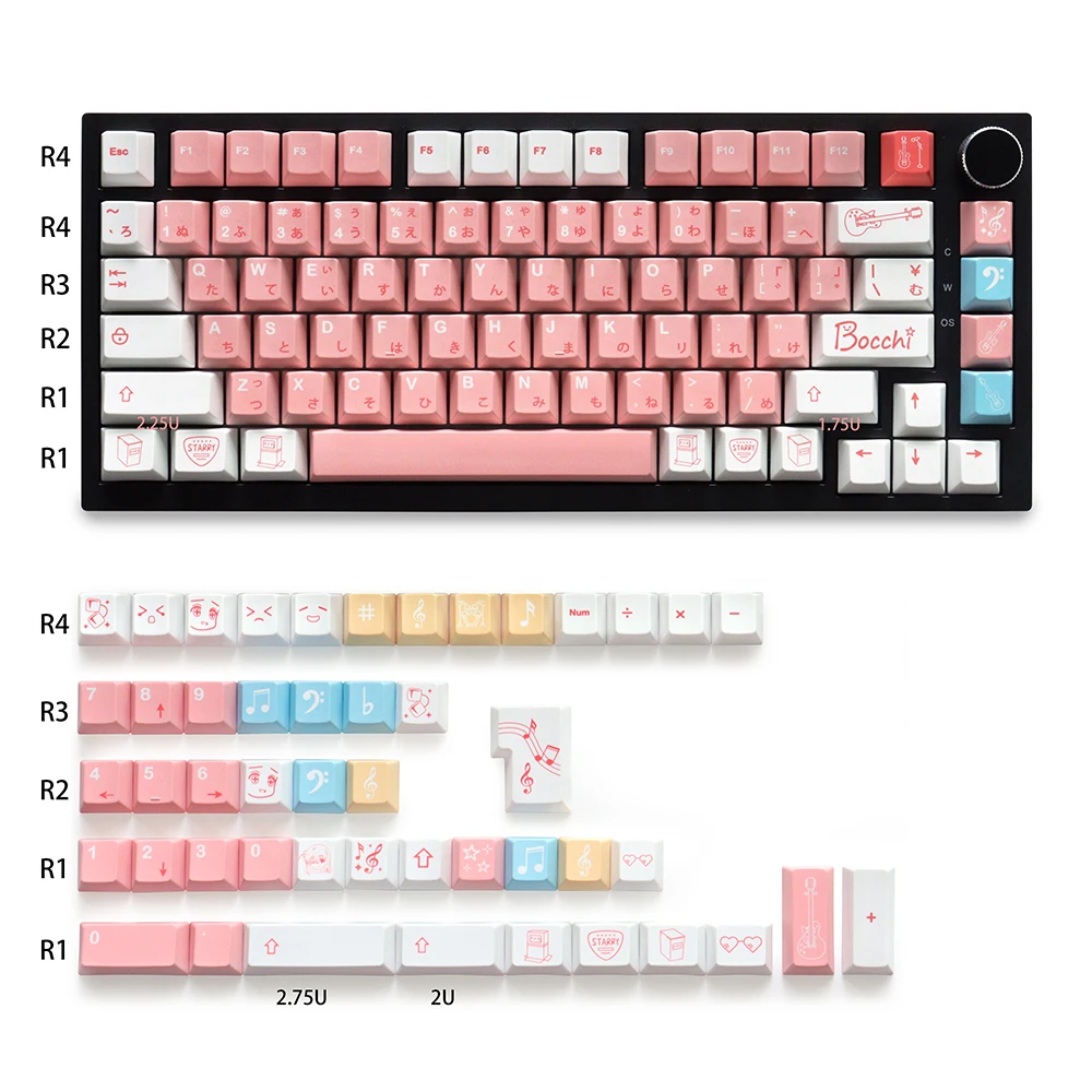 GMK Bocchi Cherry Profile Keycaps PBT Material 130 Keys Five Side Dye-Sub Keycap for 61/87/104/108 Mx Switch Mechanical Keyboard
GMK Bocchi Cherry Profile Keycaps PBT Material 130 Keys Five Side Dye-Sub Keycap for 61/87/104/108 Mx Switch Mechanical Keyboard