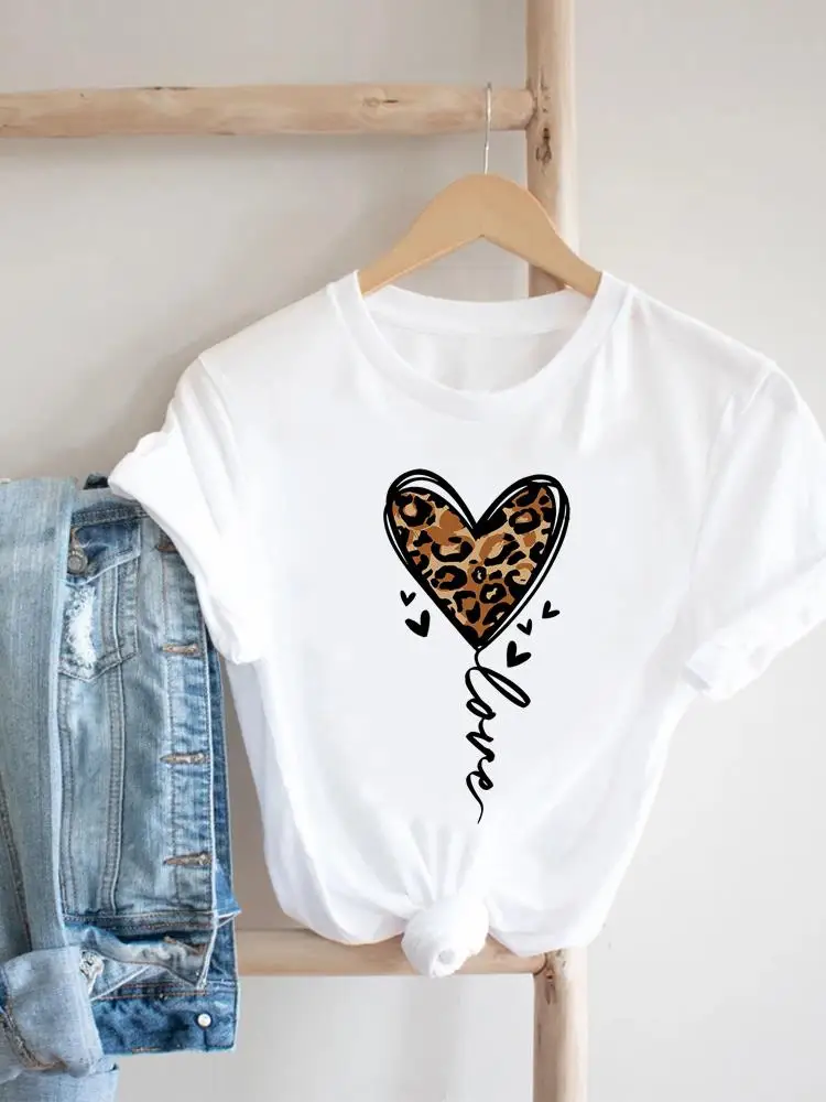 Leopard Love Heart Print Female Fashion Ladies Clothing T Shirt Casual Top Women Short Sleeve Tee Graphic T-Shirts
Leopard Love Heart Print Female Fashion Ladies Clothing T Shirt Casual Top Women Short Sleeve Tee Graphic T-Shirts