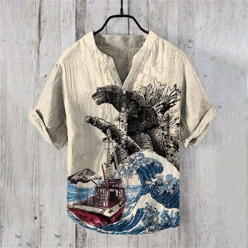 2024 Fashion Trend Button Cardigan Shirt Men Summer V-Neck Henley Shirt 3D Printed Men's Short Sleeve Tops
2024 Fashion Trend Button Cardigan Shirt Men Summer V-Neck Henley Shirt 3D Printed Men's Short Sleeve Tops