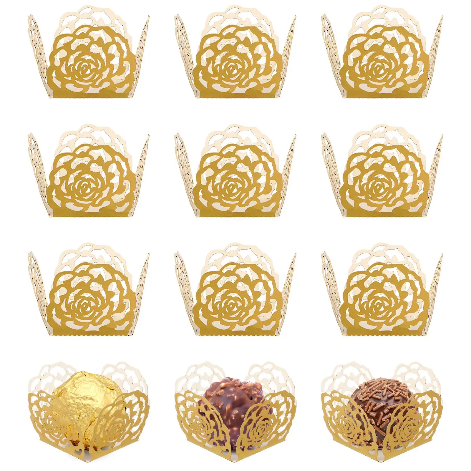 50 pcs Chocolate Trays Hollow Paper Cups for Desserts Party Decorations Snacks Candy Cupcake Liners Truffle Wrappers Bakery
50 pcs Chocolate Trays Hollow Paper Cups for Desserts Party Decorations Snacks Candy Cupcake Liners Truffle Wrappers Bakery