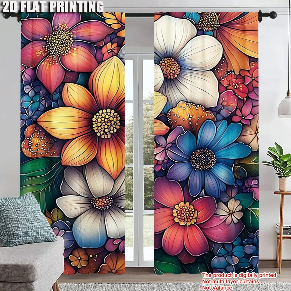 2Pcs Floral Boho Window Curtains Bohemian Colorful Flowers Pattern Window Drapes For Home Bedroom Living Room Kitchen Home
2Pcs Floral Boho Window Curtains Bohemian Colorful Flowers Pattern Window Drapes For Home Bedroom Living Room Kitchen Home