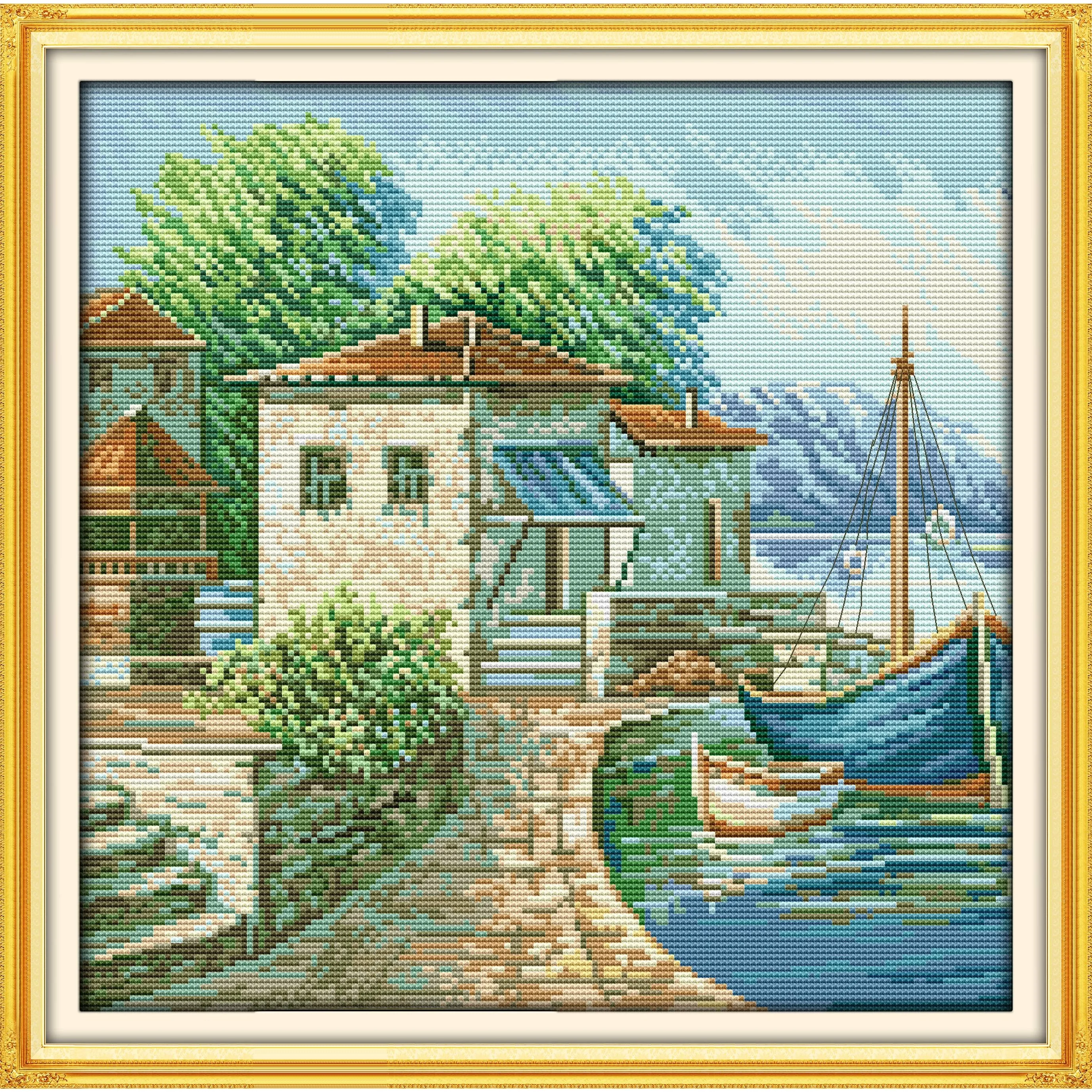 Soulgift News Pre-Printed Cross Stitch Kit, Stamped Aida Fabric with DMC Threads, Embroidery kit - The scenery of the bay
Soulgift News Pre-Printed Cross Stitch Kit, Stamped Aida Fabric with DMC Threads, Embroidery kit - The scenery of the bay