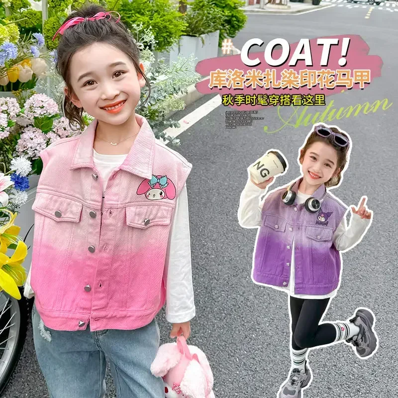 Sanrio Kuromi Anime Fashion Vest Spring Autumn Cute Cartoon Kawaii Ins My Melody Children Jacket Clothing Lovely Gifts for Girls
Sanrio Kuromi Anime Fashion Vest Spring Autumn Cute Cartoon Kawaii Ins My Melody Children Jacket Clothing Lovely Gifts for Girls