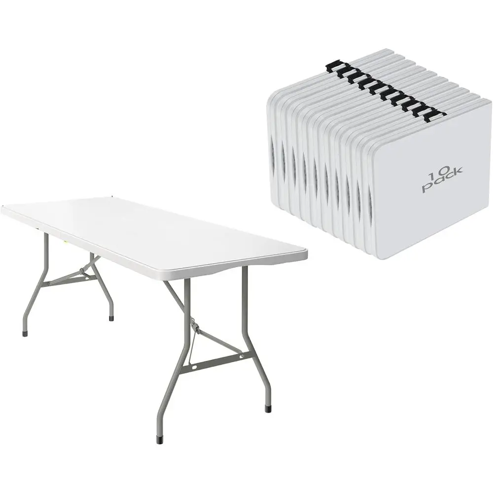 6-Pack Folding Tables with Handle and Steel Legs, Heavy Duty Portable, Ideal for Parties, Dining, Weddings, Outdoors, Camping, a
6-Pack Folding Tables with Handle and Steel Legs, Heavy Duty Portable, Ideal for Parties, Dining, Weddings, Outdoors, Camping, a