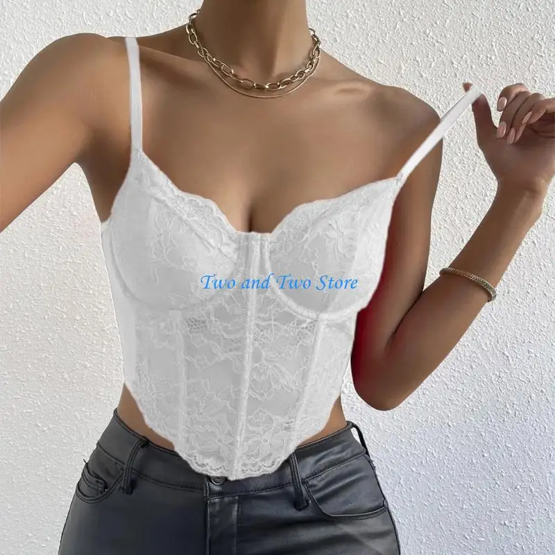 HX6F Women's Lace Floral Tanks Top Slings Tube Top Bustier Vest Crop Top Corset Bra
HX6F Women's Lace Floral Tanks Top Slings Tube Top Bustier Vest Crop Top Corset Bra