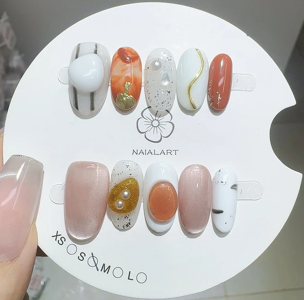 10PCS Cat Eye Short Oval Handmade False Nail Irregular Patterns Gradient with 3D Pearl Press on Nails Full Cover Detachable Tips
10PCS Cat Eye Short Oval Handmade False Nail Irregular Patterns Gradient with 3D Pearl Press on Nails Full Cover Detachable Tips