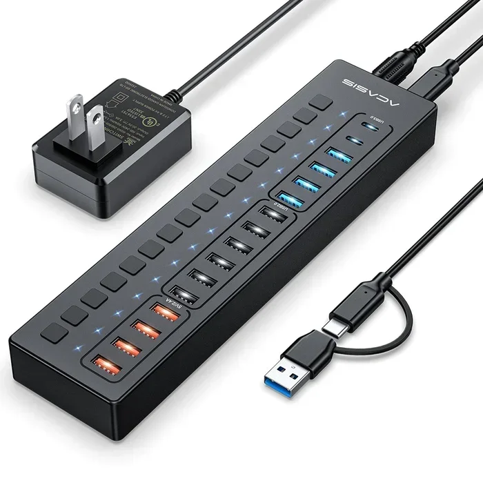 ACASIS 16-портовый разветвитель-концентратор USB-C с питанием от 4 интеллектуальных зарядки и 2 портами USB-C 3.0 и 4 портами USB-A 3.0
ACASIS 16-портовый разветвитель-концентратор USB-C с питанием от 4 интеллектуальных зарядки и 2 портами USB-C 3.0 и 4 портами USB-A 3.0