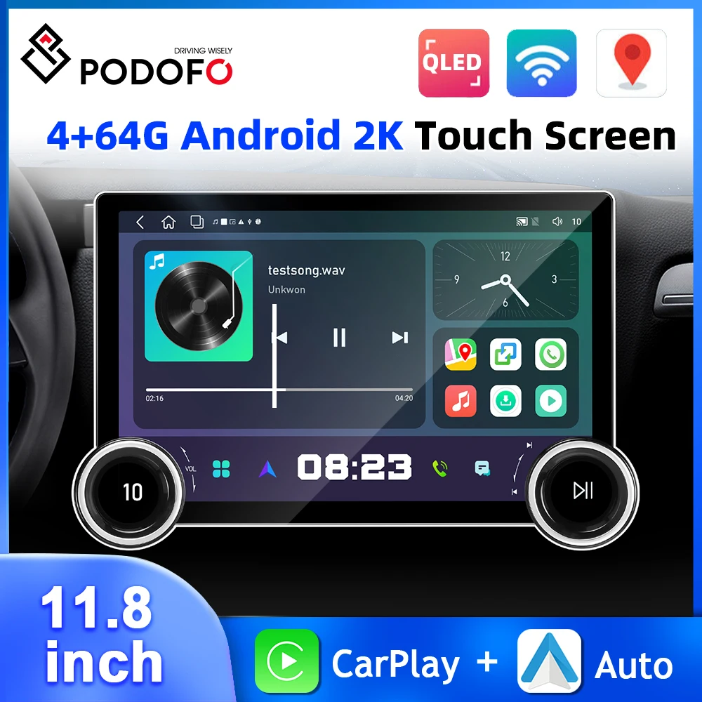 Автомобильный мультимедийный плеер Podofo, 8 ядер, 4 + 64 ГБ, Android, 11,8 дюйма, 2 K, QLED экран, Carplay, Android, Wi-Fi, 4G, GPS, 2 ручки, автомобильная стереосистема
Автомобильный мультимедийный плеер Podofo, 8 ядер, 4 + 64 ГБ, Android, 11,8 дюйма, 2 K, QLED экран, Carplay, Android, Wi-Fi, 4G, GPS, 2 ручки, автомобильная стереосистема