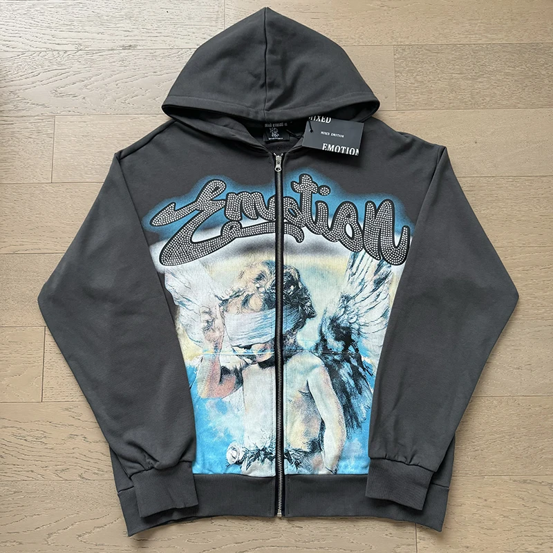 Autumn New Cardigan MIXED EMOTION Zipper Sweatshirt Classic Grey Original Tag High Quality Angel Print Mixed Emotion Hoodie
Autumn New Cardigan MIXED EMOTION Zipper Sweatshirt Classic Grey Original Tag High Quality Angel Print Mixed Emotion Hoodie