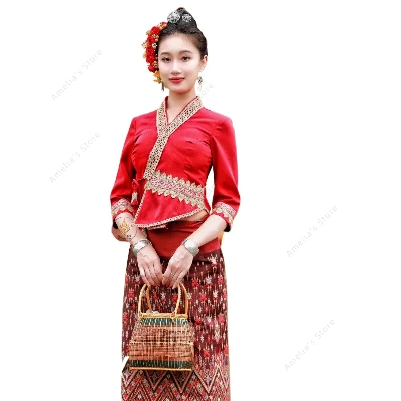 Thai Dai Ethnic Women's New Set Spring-Summer Slight Stretch Mid-Sleeve Tops Tube Skirt Traditional Thailand Retro Outfit Dailü
Thai Dai Ethnic Women's New Set Spring-Summer Slight Stretch Mid-Sleeve Tops Tube Skirt Traditional Thailand Retro Outfit Dailü