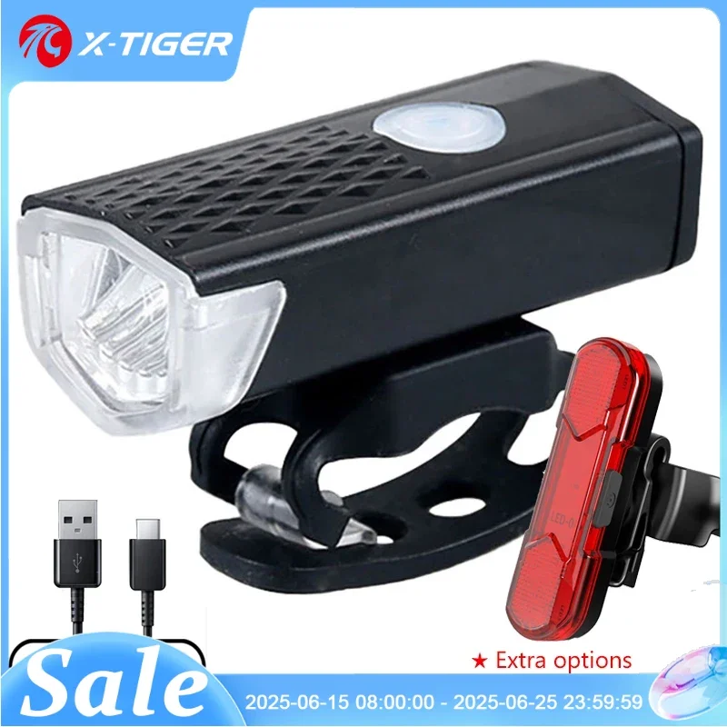 X-TIGER Bike Light USB Rechargeable 300 Lumens Bicycle Light LED Front Headlight Rear Taillight Cycling Flashlight Warning Light
X-TIGER Bike Light USB Rechargeable 300 Lumens Bicycle Light LED Front Headlight Rear Taillight Cycling Flashlight Warning Light