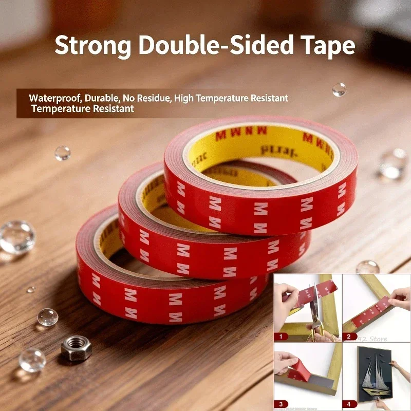 Super Adhesive Double-sided Tape Strong Double Sided Tape High Temperature Mounting Strip for Auto Trim EmblemHousehold Outdoor
Super Adhesive Double-sided Tape Strong Double Sided Tape High Temperature Mounting Strip for Auto Trim EmblemHousehold Outdoor