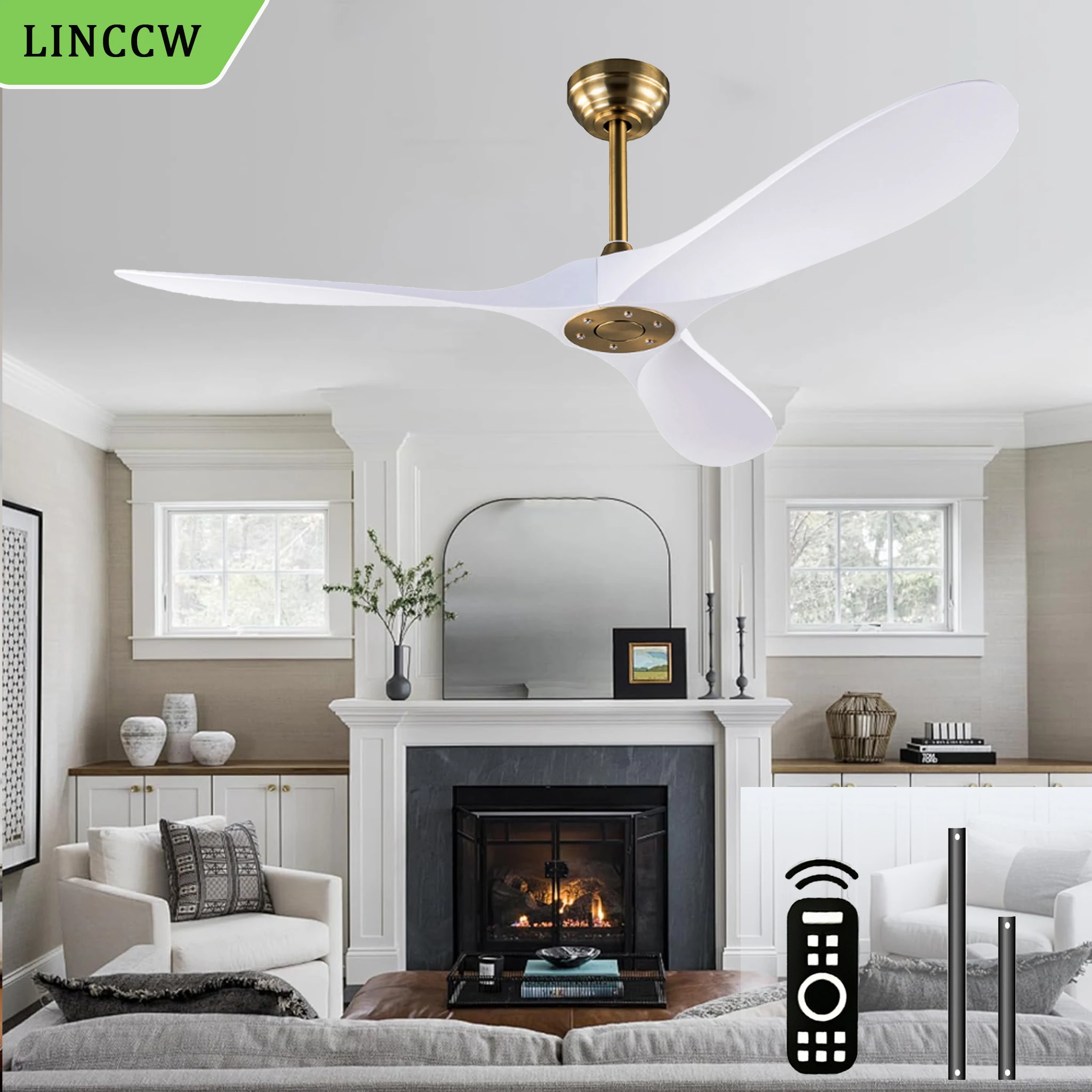 Modern 52/60 Inch Ceiling Fan 3 ABS Blades Silent DC Motor No Light with Remote Control Fans for Living Room Bedroom Home Decor
Modern 52/60 Inch Ceiling Fan 3 ABS Blades Silent DC Motor No Light with Remote Control Fans for Living Room Bedroom Home Decor